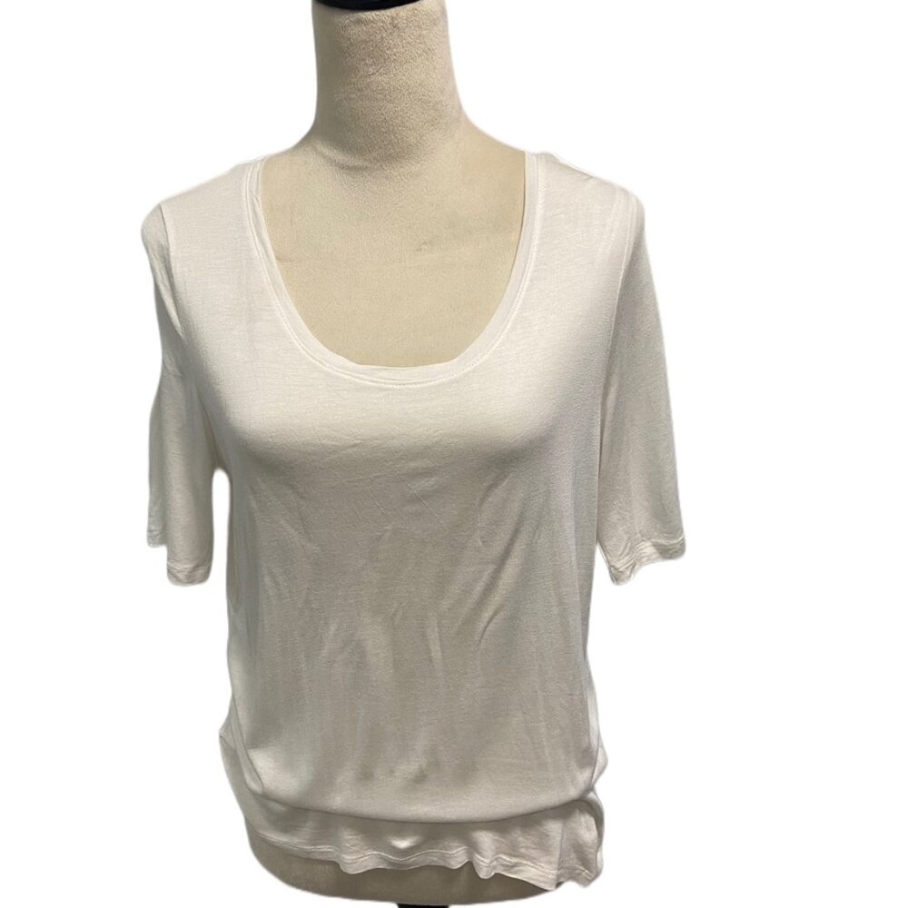 H&M Basics White Semi-Sheer T-Shirt - Size M